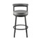 Armen Living Neura Swivel Counter or Bar Stool in Black Finish with Gray Faux Leather 840254333499 - alternate 9